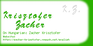 krisztofer zacher business card